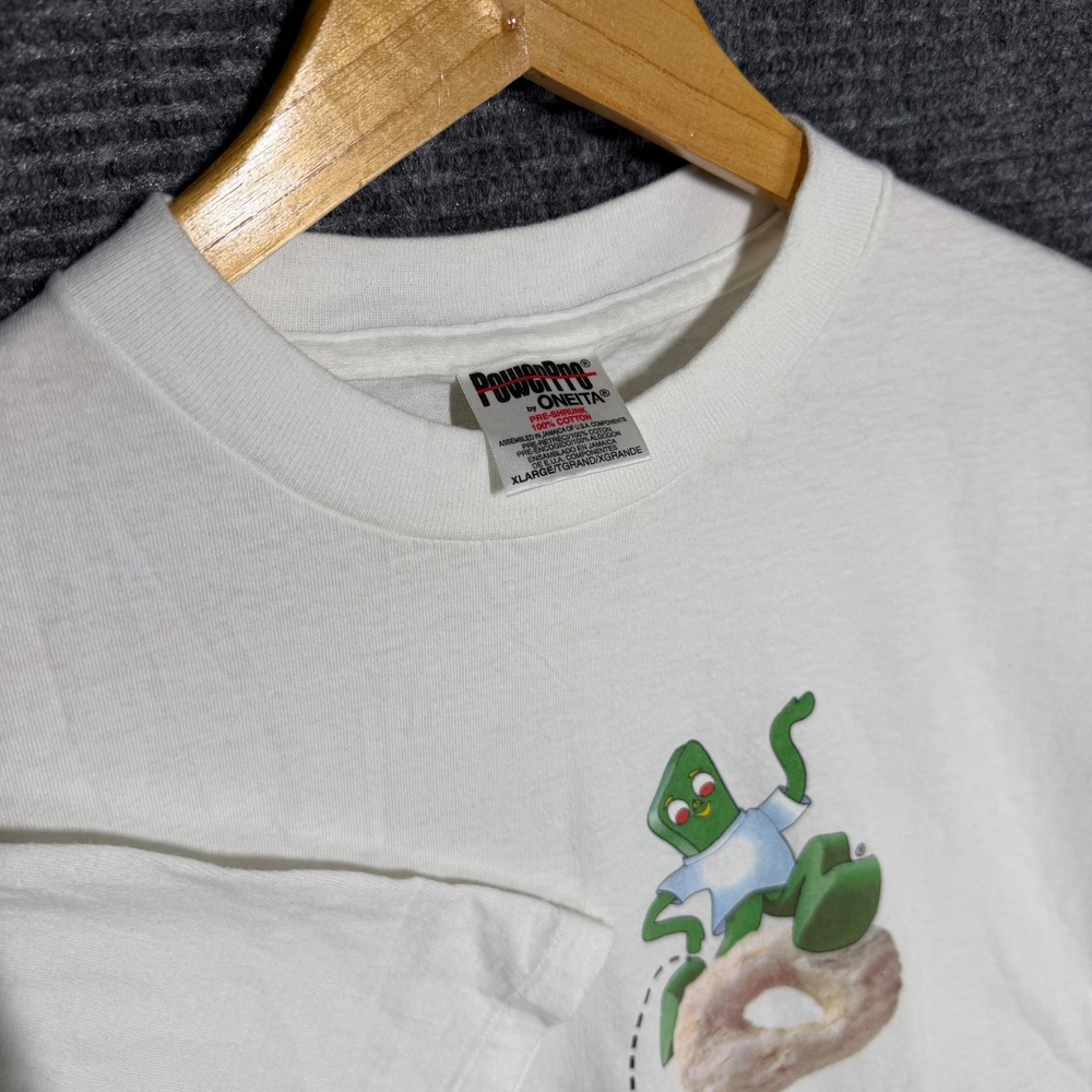 Vintage PowerPro Oneita Gumby Get Frosted Cereal White Graphic T-Shirt XL - Picture 3 of 5
